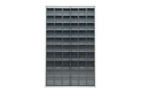 Metall Schränke Inkl. 60 Stück Kippbehältermodule Crystal box - 1260x250x2000mm
