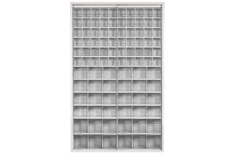 Armoire murale en métal incl. 96 pcs Crystal box blocs-tiroirs basculants - 1260x250x2000mm