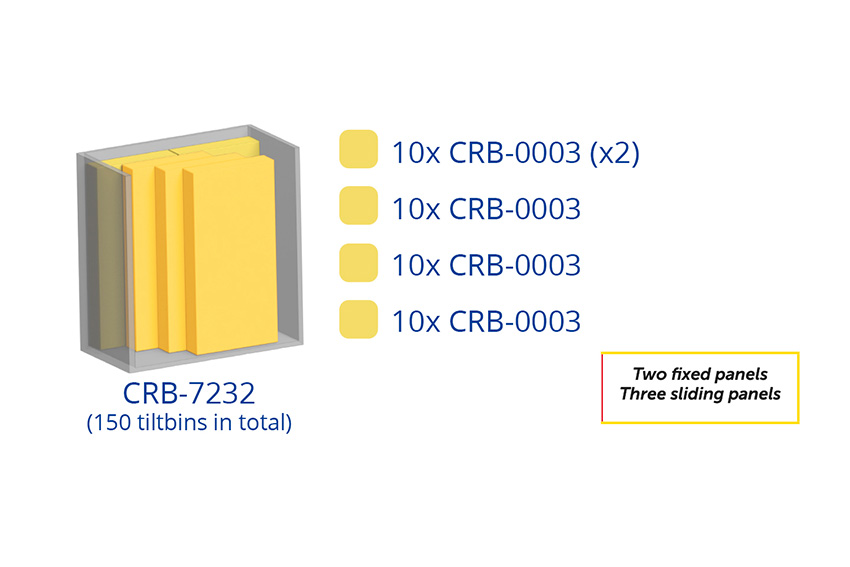 Armoire murale en métal incl. 150 pcs Crystal box blocs-tiroirs basculants - 1270x800x1950mm 