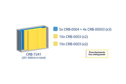 Metalen wandkast incl. 201 Crystal box kantelbakjes - 1870x800x1950mm