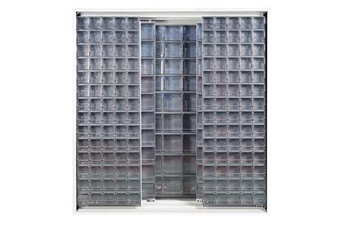 Metalen wandkast incl. 281 Crystal box kantelbakjes - 1870x800x1950mm