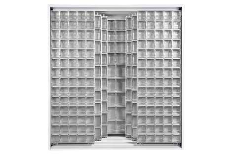 Metalen wandkast incl. 341 Crystal box kantelbakjes - 1870x800x1950mm