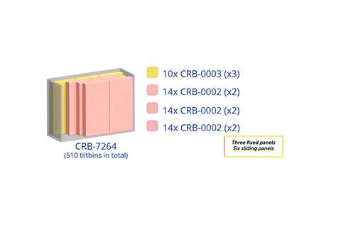 Metalen wandkast incl. 510 Crystal box kantelbakjes - 1870x800x1950mm