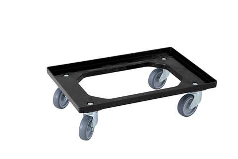 Fahrgestelle Industry – 4 Gummi-Lenkrollen – ABS-Rahmen – verzinkte Gabeln