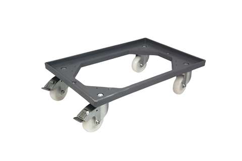 Fahrgestelle Industry – 4 PP-Lenkrollen + 2 Bremsen – PP-Rahmen – verzinkte Gabeln