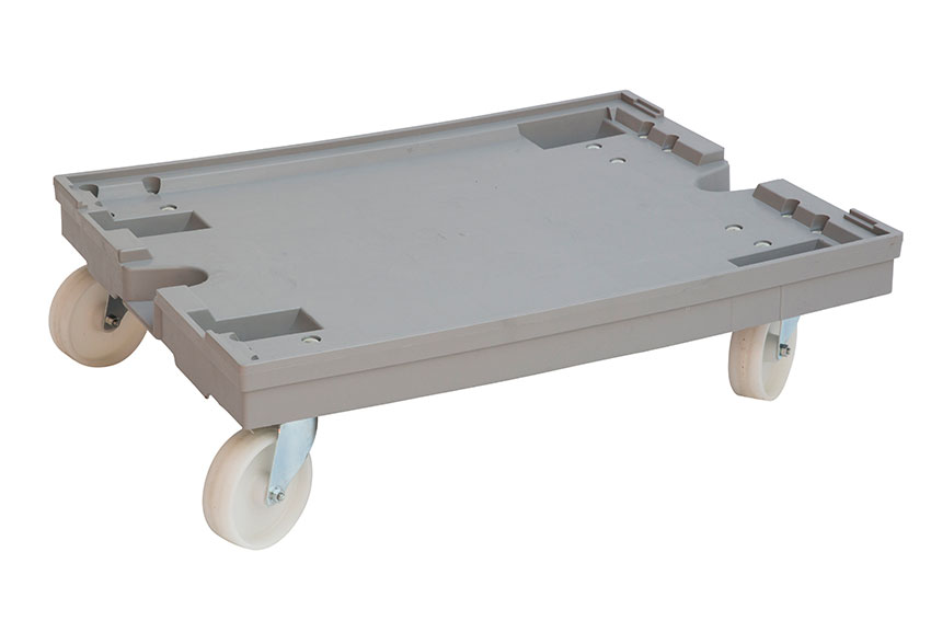 Transport undercarriage Industry 800x600mm - 4 PA swivel castors - PP closed frame - galvanized f. 