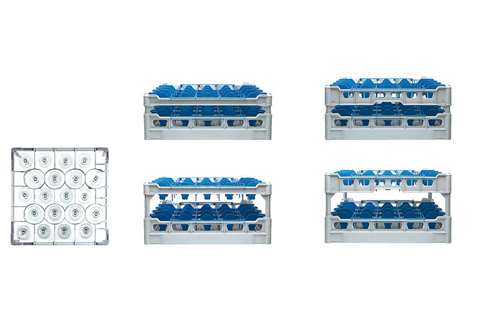 Glaserkorb 20 Fächer – 500x500x153mm - Glas H:120mm - Ø99mm