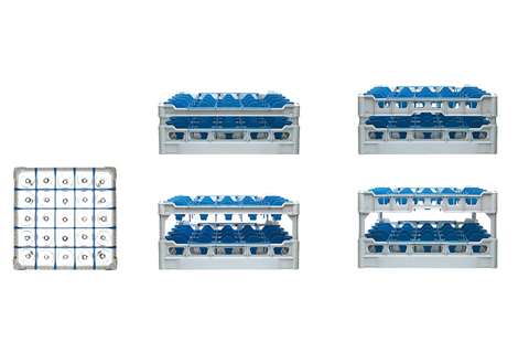 Glaserkorb 25 Fächer – 500x500x203mm - Glas H:170mm - Ø90mm