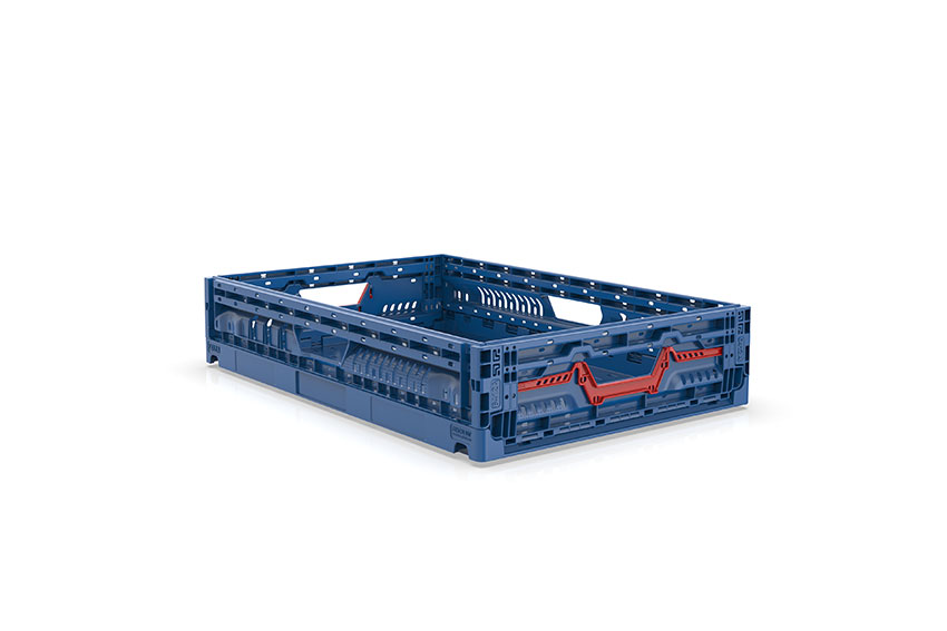 EN Bac pliable Blue Line 23L - 600x400x120mm - sans couvercle - perforée 