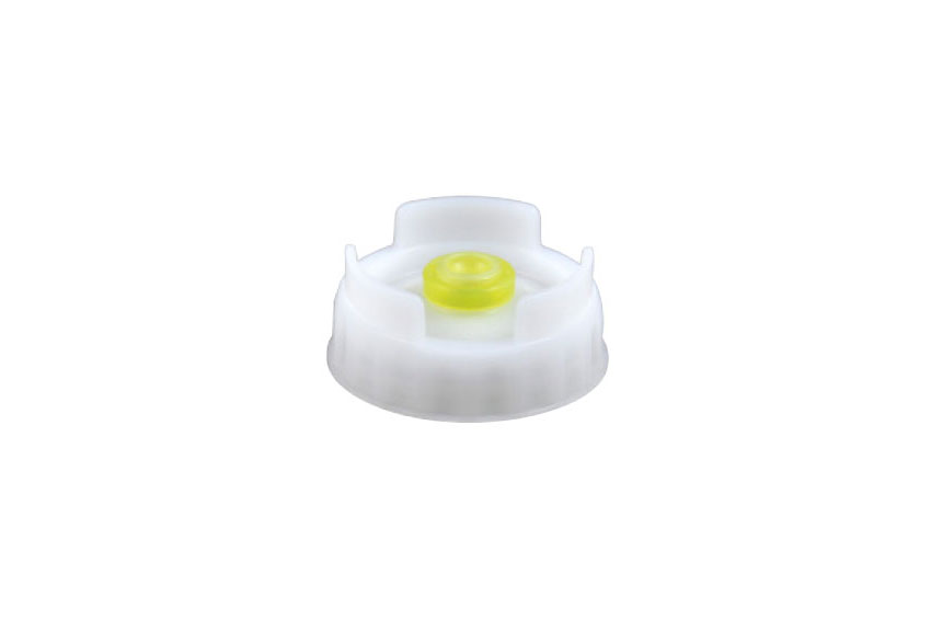 Screw cap with yellow silicone valve - 6pce/pck - medium thick sauce 
