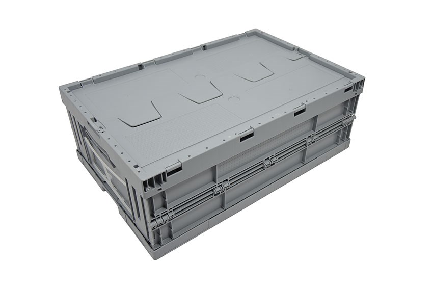 EN Folding crate Solid Line 39L - 600x400x220mm - with lid - closed 