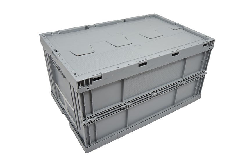 EN Folding crate Solid Line 59L - 600x400x320mm - with lid - closed 