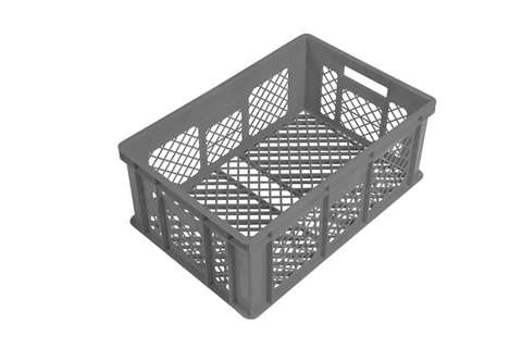 EN Stapelbehälter für Brot 46l - 600x400x240mm - perforierte Wände und Boden - 2 offene Griffe