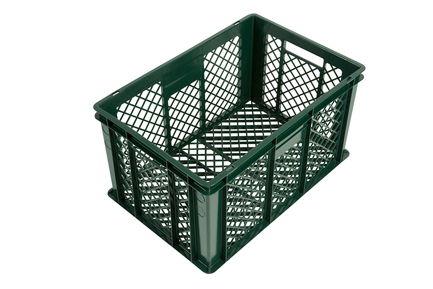 EN bac gerbable à pain 64l - 600x400x320mm - parois et fond perforés - 2 poignées ouvertes 