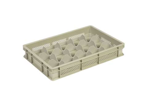 Casier à verres 15 comp. 600x400x100 mm - ø106mm - ajouré