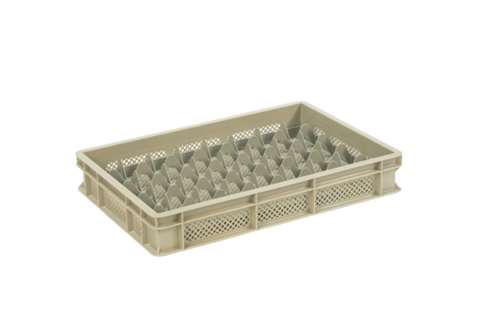 Casier à verres 40 comp. 600x400x100mm - ø68mm - ajouré
