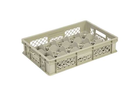 Casier à verres 15 comp. 600x400x130mm - ø106mm - ajouré