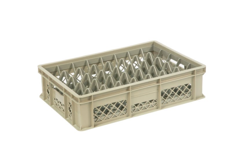 Gläserbehälter 40 Fächer 600x400x150mm - Ø68mm - Perforiert 