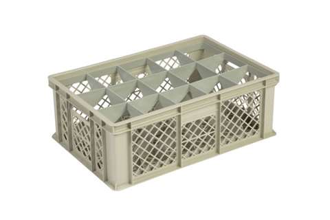 Gläserbehälter 15 Fächer 600x400x220mm - Ø106mm - Perforiert