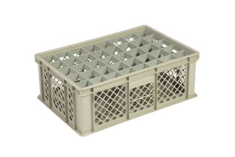 Gläserbehälter 40 Fächer 600x400x220mm - Ø65mm - Perforiert