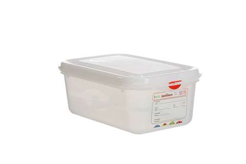 Gastronox 1/4 - profondeur 100mm - 2,8l - couvercle et clips inclus
