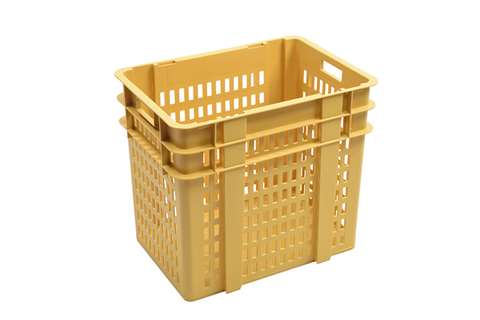 Hoge broodmand 120l - 640x450x555mm - geperforeerde wanden, gesloten bodem - 2 open handgrepen