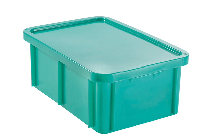 EN bac de transport empilable Special 35l - 600x400x230mm - coins arrondis - couvercle inclus 