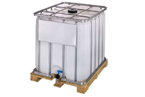 Conteneur IBC - 1200x1000x1170mm - palette bois - ouv. remplis. ø150mm