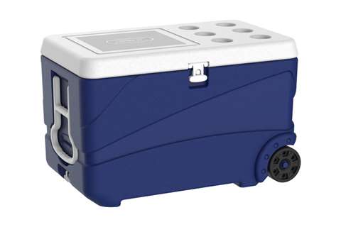 Glaciere isotherme - 65l avec 2 roues - ice box pro - 750x470x470mm