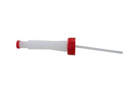 Din45 screw cap for jerrycans - with spout - colour: red