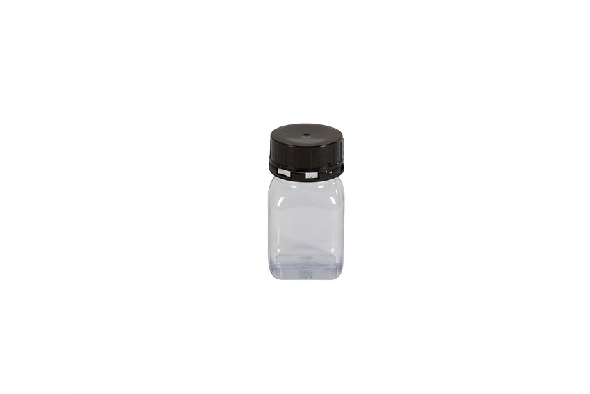 Square container wide opening - 100ml - serie 310 PVC - with sealable lid 