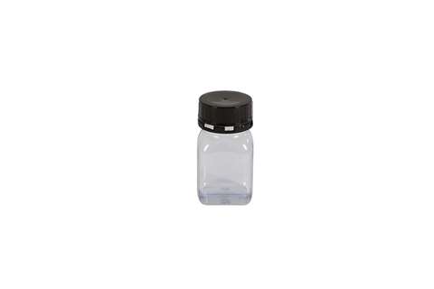 Pot carre à large ouverture - 100ml - serie 310 PVC - à bouchon à visser scel.