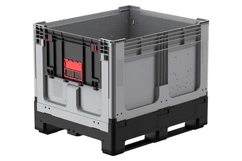 Logifold Box 1200x1000x975mm - 855l - geschlossen - 2 Kufen - Klapptür 1 kurze Seite