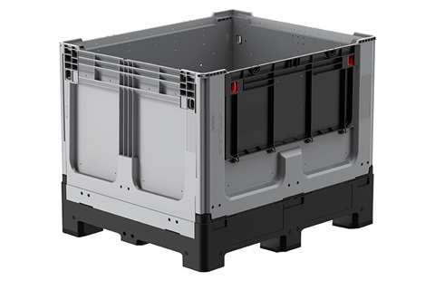 Logifold box 1200x1000x970mm - 855l - closed - 4 feet - flap door 1 long side