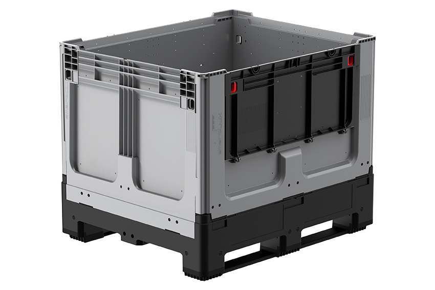 Logifold Box 1200x1000x975mm - 855l - geschlossen - 2 Kufen - Klapptür 1 lange Seite 