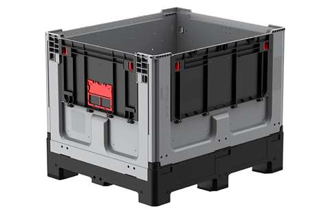 Logifold Box 1200x1000x970mm - 855l – geschlossen – 4 Füße – Klapptür 1 kurze + 1 lange Seite