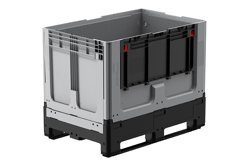 Logifold Box 1200x800x958mm - 660l - geschlossen - 2 Kufen - Klapptür 1 lange Seite 