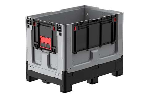 Logifold Box 1200x800x953mm – 660l – geschlossen – 4 Füße – Klapptür 1 kurze + 1 lange Seite