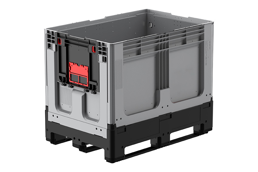 Logifold box 1200x800x958mm - 660l - gesloten - 3 latten - klapdeur 1 korte + 1 lange zijde 