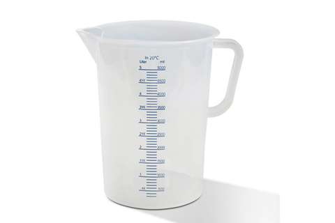 Maatbeker - 5000ml - met blauw skala in relief