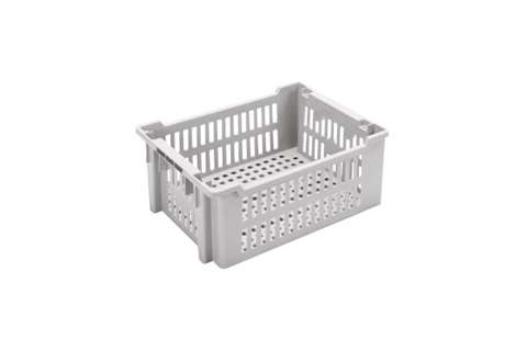 Panier empilable emboîtable 14l - 400x300x175mm - parois et fond perforés - poignées fermées
