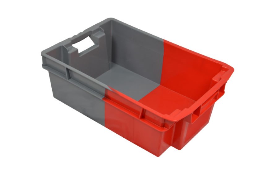 EN Nestable and stackable crate 32l - 600x400x200mm - closed sides and bottom - bicolor 