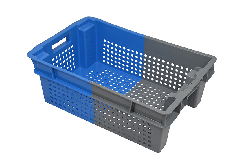 En Nest- und Drehstapelbehälter 32l - 600x400x200mm - Wände und Boden perforiert - Bicolor 