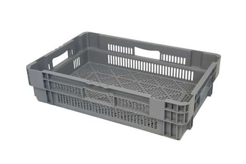 EN Bac gerbable emboîtable 26l - 600x400x144mm - parois et fond perforé  - monocolor