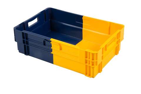 En Nestbare draaistapelbak 34l - 600x400x184mm - gesloten wanden en bodem - bicolor