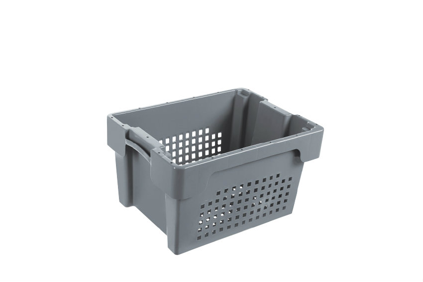 EN Nestable and stackable crate 18l - 400x300x220mm - sides and bottom perforated 