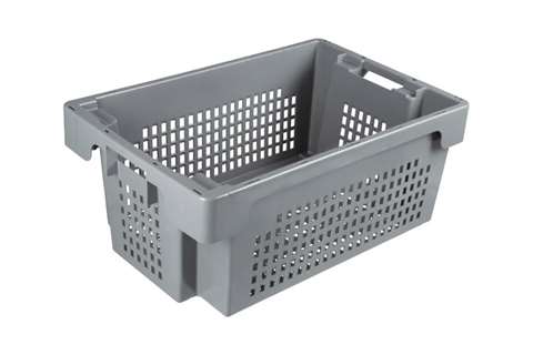 EN Nest- und Drehstapelbehälter 40l - 600x400x250mm - perforierte wände und boden