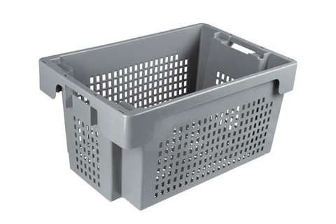 EN Nest- und Drehstapelbehälter 50l - 600x400x300mm - perforierte wände und boden