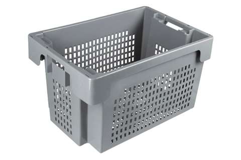 EN Nest- und Drehstapelbehälter 60l - 600x400x350mm - perforierte wände und boden