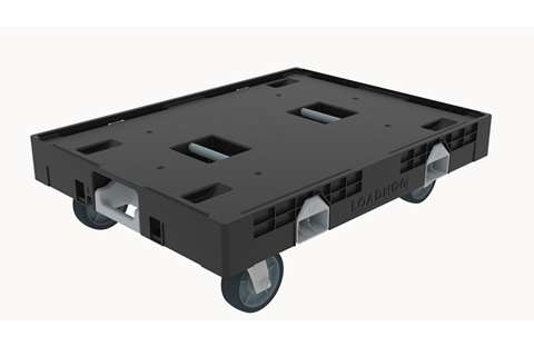 Chariot + frein pédale - 800x600x225mm - 2 roues fixes / 2 roues pivotantes